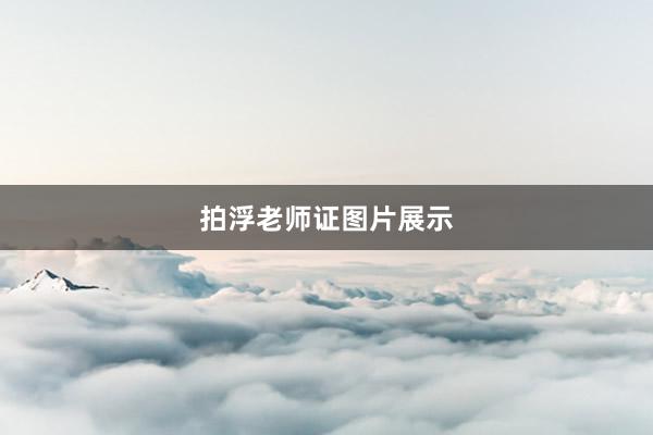 拍浮老师证图片展示